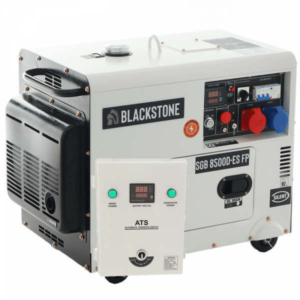 Blackstone SGB 8500 D-ES FP - Groupe électrogène diesel insonorisé avec AVR  6.3 kw - Continue 6 kW Full-Power + ATS triphasé