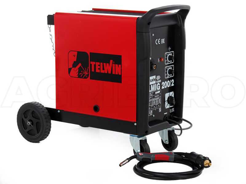 Poste à souder à fil continu Telwin Telmig 200/2 Turbo - MIG-MAG - kit et  roues - 230V
