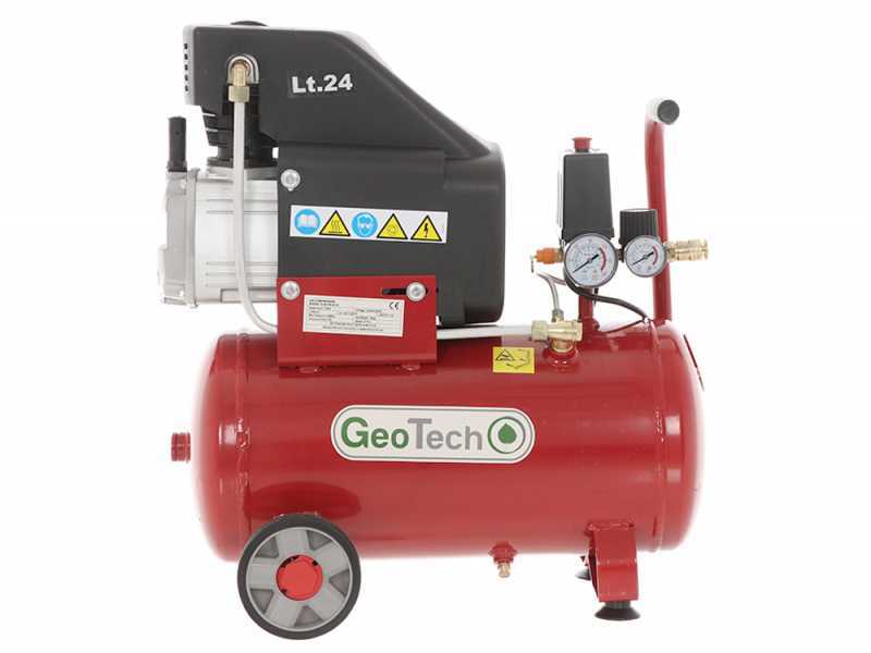 GeoTech AC 24.10.25C - Compresseur d'air &eacute;lectrique de 24 L &agrave; air comprim&eacute; - moteur 2.5 CV