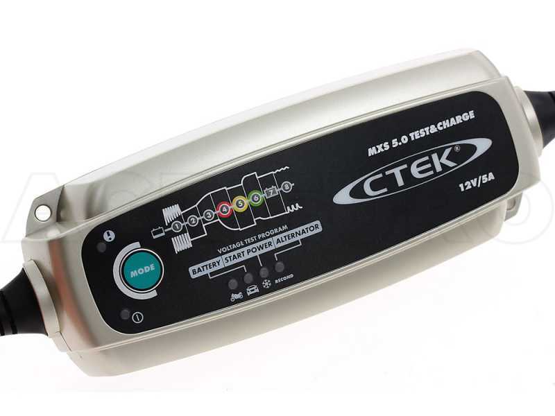 Chargeur de batterie CTEK 6 programmes, 8 étapes de chargement MXS 5.0,  12V, 5A avec borne polaire et câble à œillets convient pour batteries à gel  Note 1 - réparation parfaite