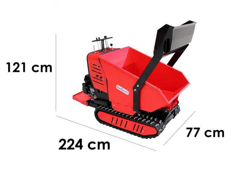 Brouette &agrave; chenilles GeoTech Geoporter 550 DHS Hydro - benne dumper hydraulique 500 kg