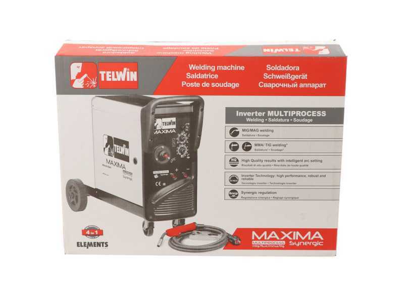 Poste &agrave; souder inverter &agrave; fil Telwin Maxima 270 Synergic - pour MIG-MAG/FLUX/BRAZING/MMA/TIG DC- LIFT