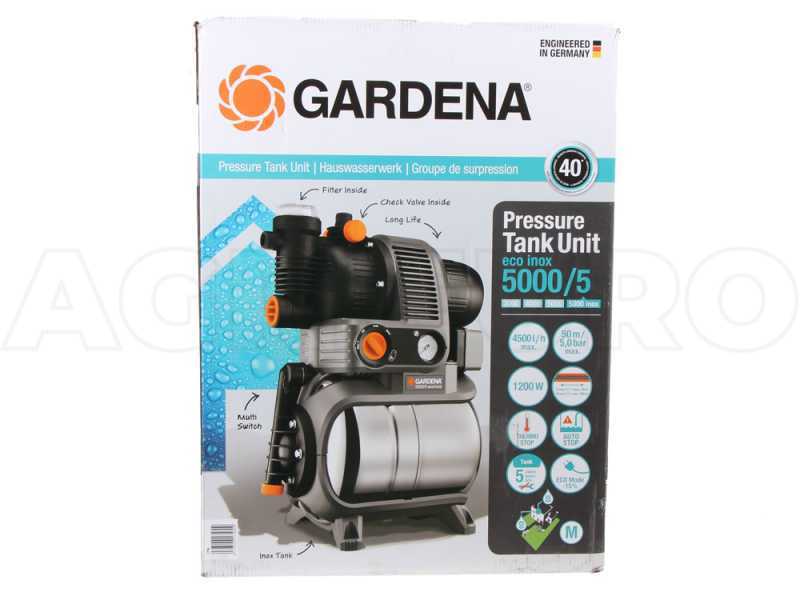 Pompe hydrophore Gardena Premium avec réservoir d'eau 5000/5 eco