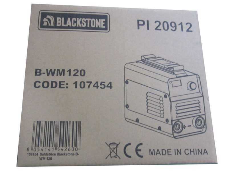 Poste &agrave; souder &agrave; inverter &agrave; &eacute;lectrode &agrave; courant continu Blackstone B-WM 120  - 120 A - avec Kit MMA