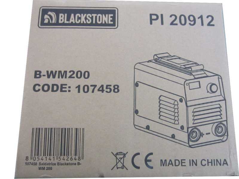 Poste &agrave; souder inverter &agrave; &eacute;lectrode &agrave; courant continu Blackstone B-WM 200 - 200 A - avec Kit MMA