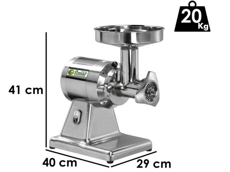 Hachoir &agrave; viande &eacute;lectrique FIMAR TC12TS - Corps en aluminium poli - Groupe de broyage amovible en aluminium - Monophas&eacute; - 230 V / 1.0 CV