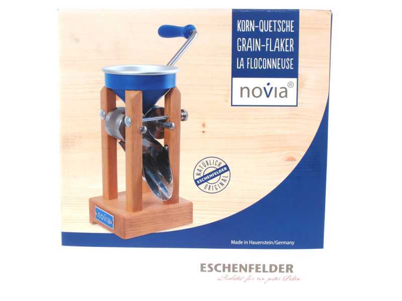 Floconneuse manuelle Eschenfelder Novia nb1200 en aluminium bleu avec rouleaux en acier inoxydable