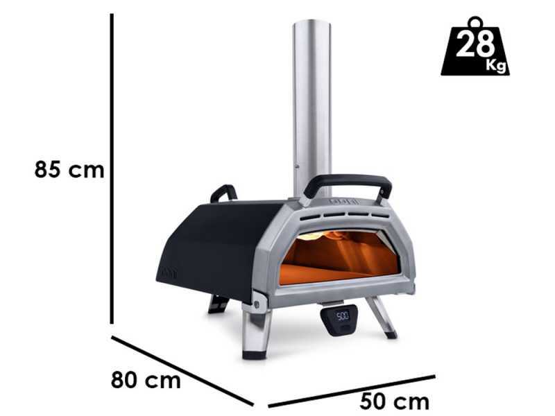 Four à pizza portable à pellets de bois - Profondeur : 300 mm