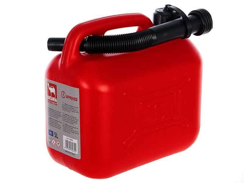 2x bidon de carburant rouge - 5 litres - avec bec verseur - pour diesel /  essence