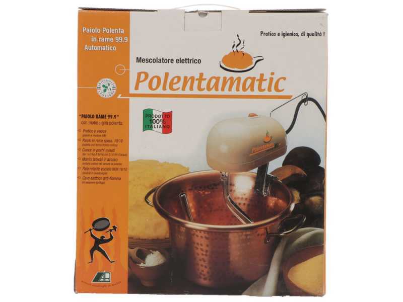 Chaudron en cuivre &eacute;lectrique martel&eacute; pour polenta LAR polentamatic  &agrave; base plate 3.5L - 8W