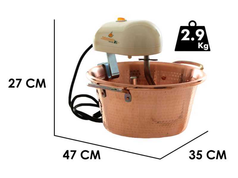 Chaudron &eacute;lectrique en cuivre martel&eacute; pour la polenta LAR polentamatic &agrave; induction 4.5L - 8W