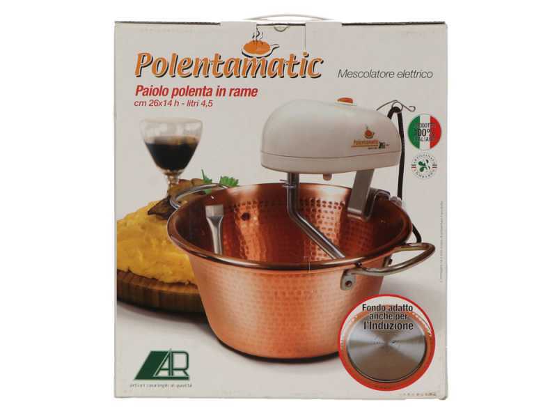 Chaudron &eacute;lectrique en cuivre martel&eacute; pour la polenta LAR polentamatic &agrave; induction 6.5L - 8W