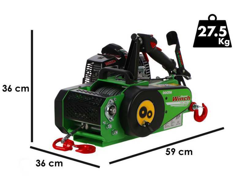 Docma VF150 Automatic - Treuil forestier moteur Solo HP50E-A -  C&acirc;ble &Oslash;  6mm de 60m