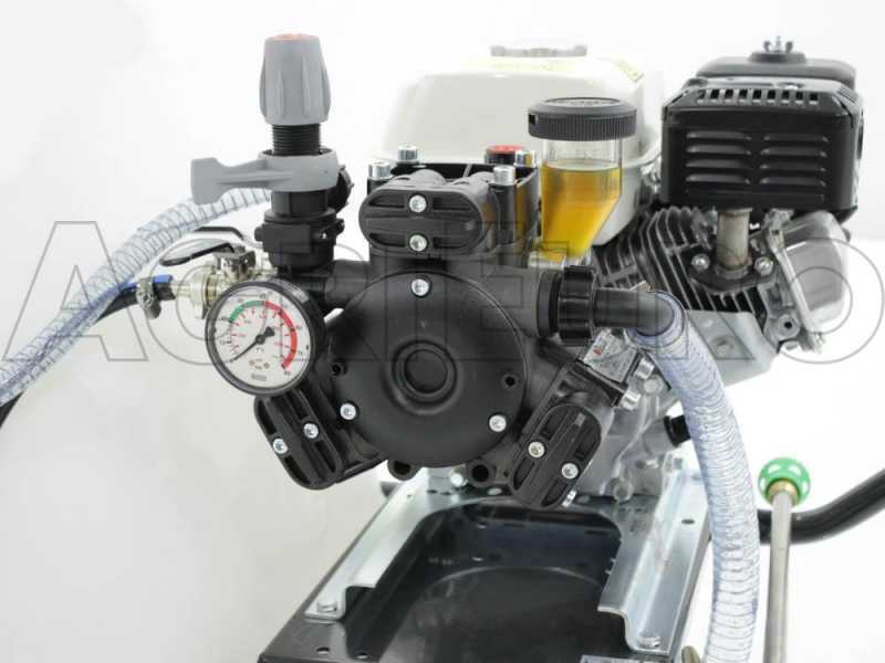 Groupe motopompe de pulv&eacute;risation Comet APS 41 - Honda GP 160 et chariot avec cuve 120 L avec crochet