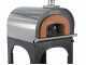 AgriEuro Cibus Inox 800 - Four &agrave; bois pour pizza d'ext&eacute;rieur avec chambre de cuisson &Oslash; 80 - Capacit&eacute; de cuisson : 5 pizzas