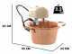 Chaudron en cuivre &eacute;lectrique martel&eacute; pour polenta LAR polentamatic  &agrave; base plate 3.5L - 8W