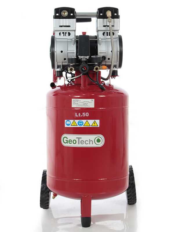 GeoTech S-AC50V-10-15C - Compresseur &eacute;lectrique oilless - Moteur 1.5 CV - 50 L Vertical silencieux