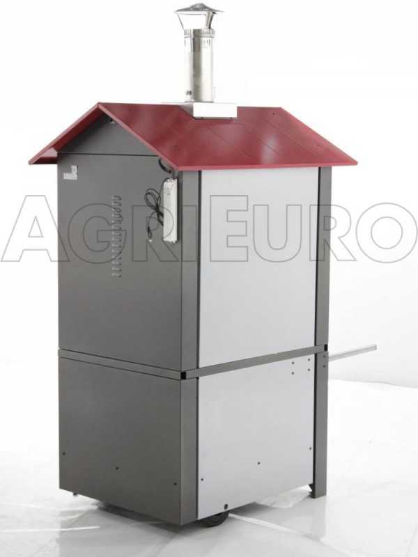 Four à bois d'extérieur en acier AgriEuro Medius 80 EXT - ventilé, toit  rouge