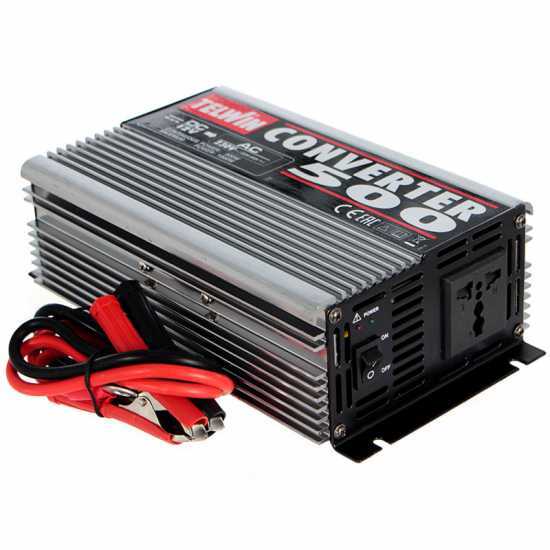 Telwin Converter 500 - Convertisseur de courant &agrave; onduleur de 12V CC &agrave; 230V CA - puissance 500W