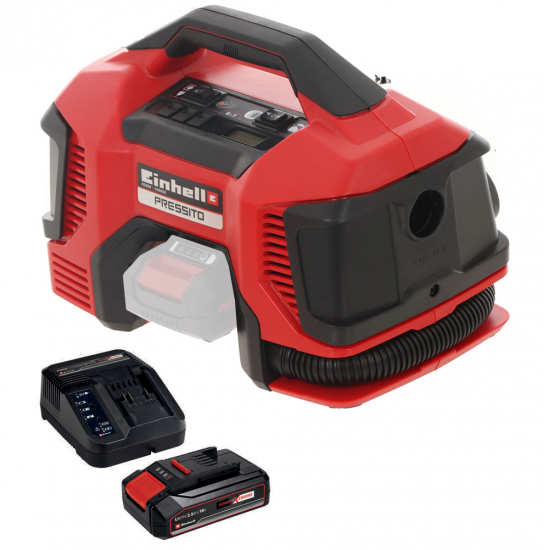 Einhell PRESSITO TE-AC 18/11 LiAC - Compresseur d'air &agrave; batterie compact portatif - 2.5 Ah 18V