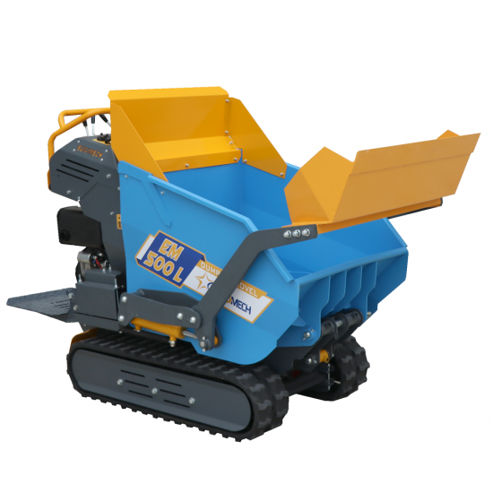 Brouette motoris&eacute;e EuroMech EM500L-Dump &amp; Shovel - Caisson dumper hydraulique 500 kg avec pelle