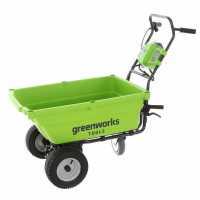 Brouette &eacute;lectrique sur batterie avec roues Greenworks G40GC Garden Cart 40V - SANS BATTERIE ET SANS CHARGEUR