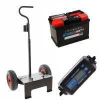 Kit complet : chariot Volpi + batterie 70 Ah + chargeur de batterie Awelco Automatic 20